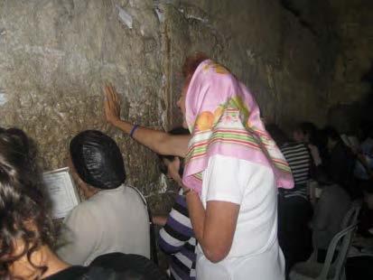 Nancy praying at the Wailing Wall