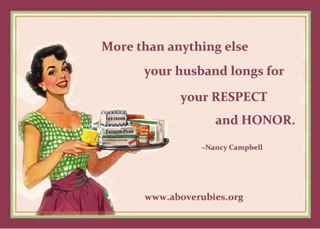 husbands need respect and honor